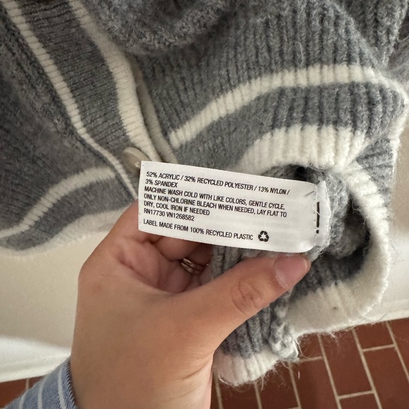 a new day Gray Button-Up Cardigan with White Trim - Picture 4 of 4